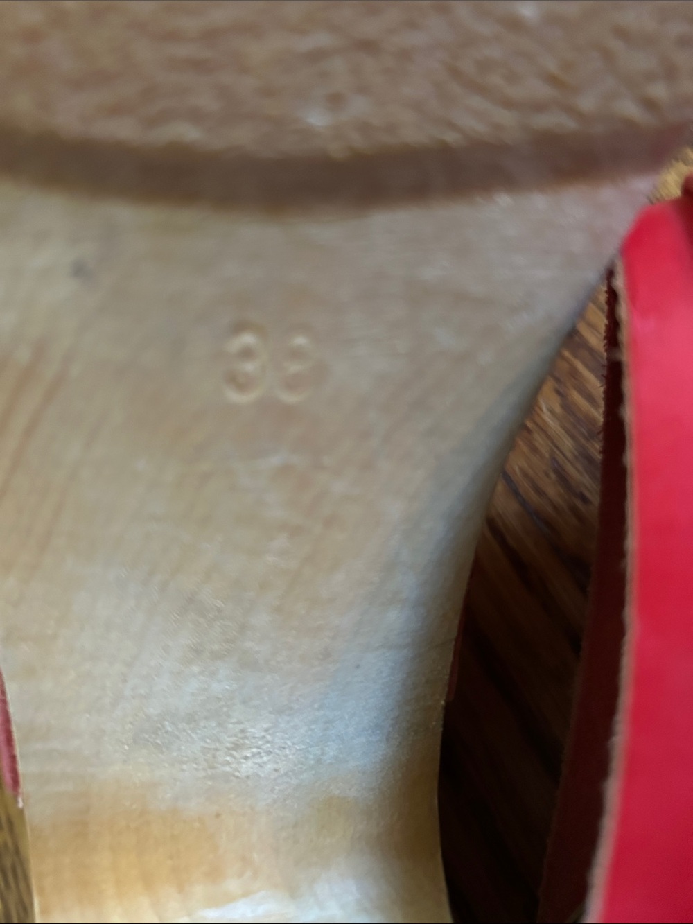 Swedish Hasbeens Red Leather Clogs Mules - Picture 5 of 7